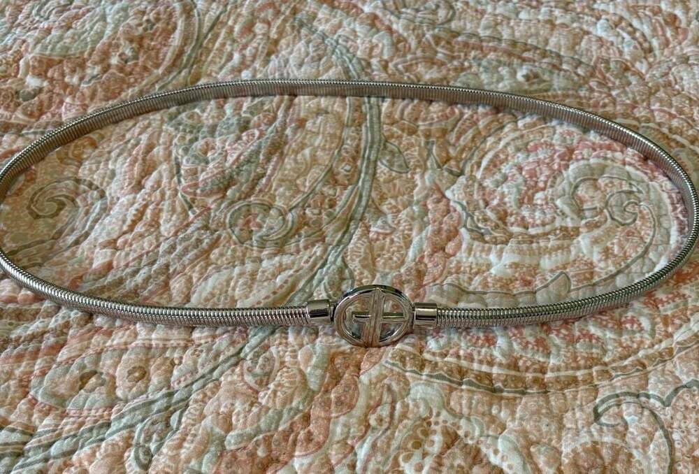 NWOT Giani Bernini Silver-Tone Elasticized Snake Chain Stretch Belt, L/XL
